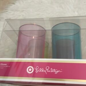Lilly Pulitzer glasses from Target.  New, packed away and just found!